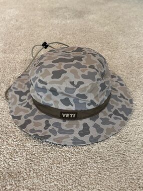 Yeti Olive Brown Boonie Hat with Light Gray Lining
